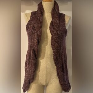 Purple sweater sleeveless cardigan womens size small